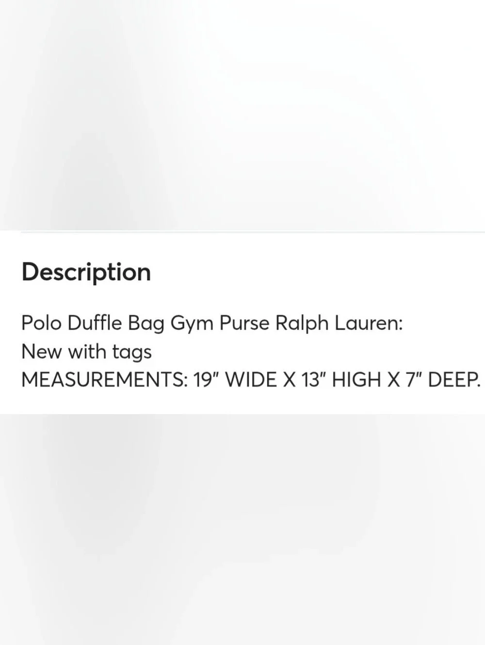 Polo by Ralph Lauren Navy and White Leather Duffel
